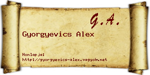 Gyorgyevics Alex névjegykártya